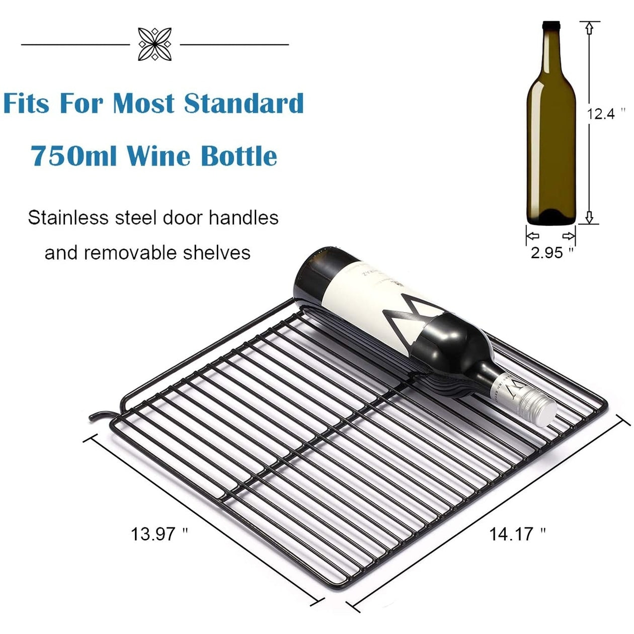 Cave à vin/réfrigérateur à boissons miniature 26 bouteilles - 44,5 x 49 x 79 cm