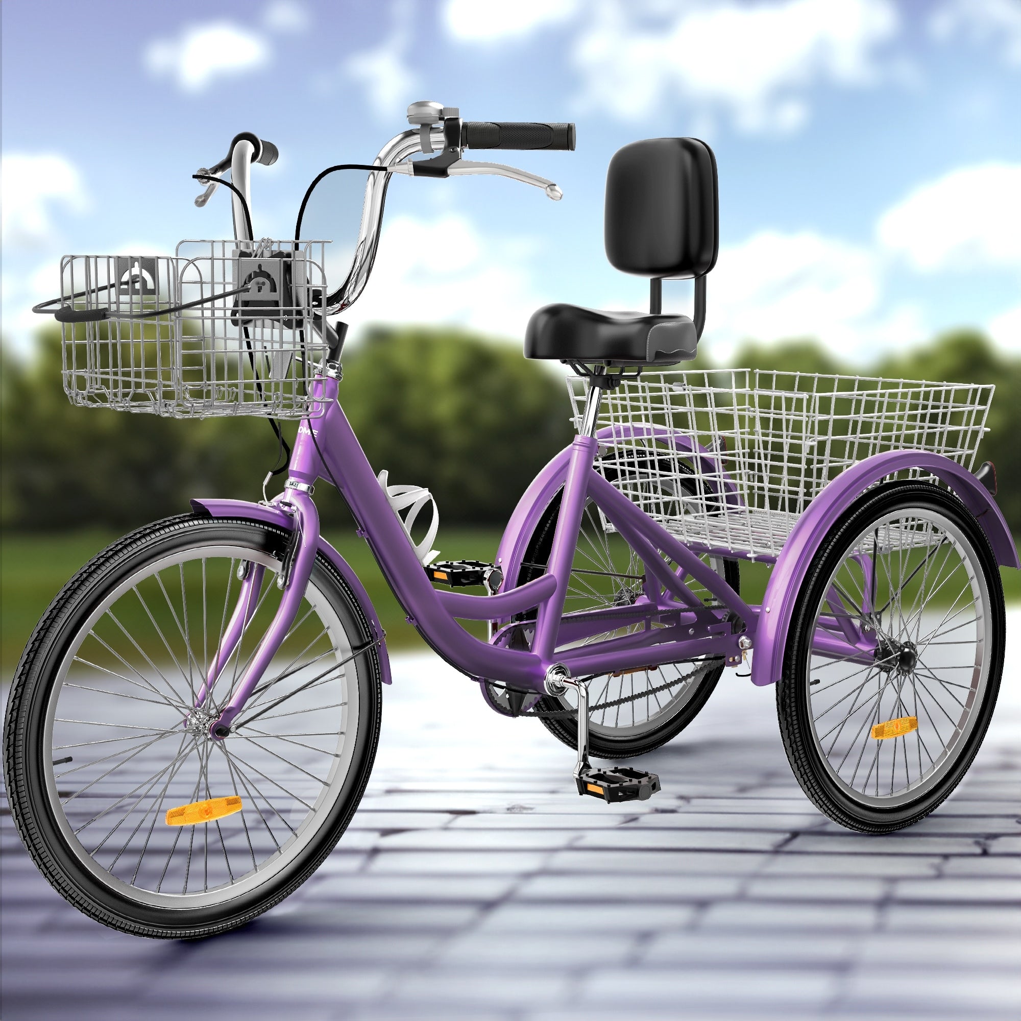 26 Tricycles bleus pour adultes à 3 roues avec paniers amovibles