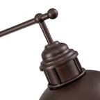 Suspension à trois lumières de style industriel/ferme, en métal, finition bronze huilé, pour îlot de cuisine.