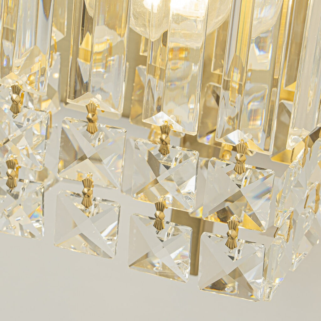 Applique murale moderne et glamour à 3 lumières pour salle de bain, avec miroir en cristal