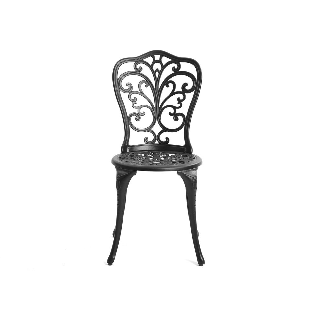 Ensemble table et chaises papillon d'extérieur en aluminium 3 pièces avec trou pour parasol