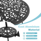 Ensemble table et chaises papillon d'extérieur en aluminium 3 pièces avec trou pour parasol