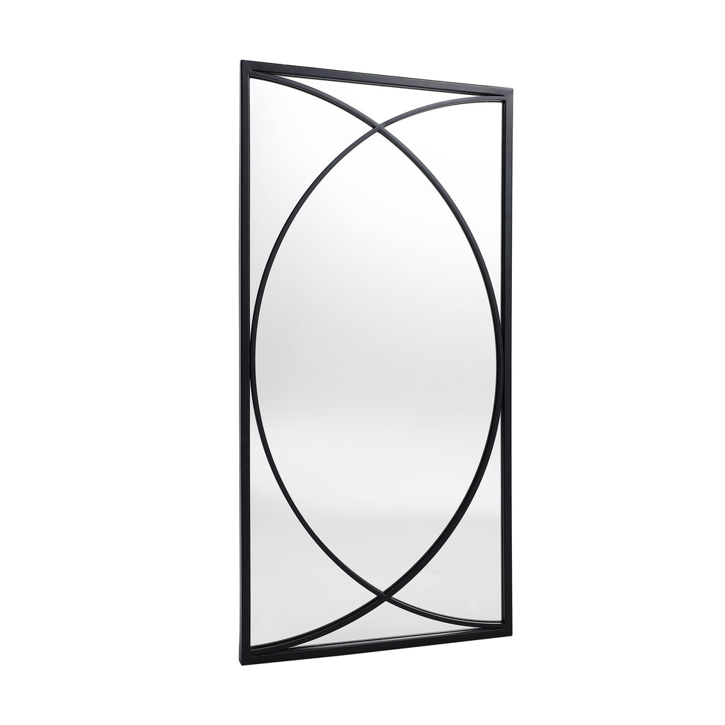 Ensemble de 3 miroirs muraux rectangulaires en métal noir - 31,9 cm (H) x 15,75 cm (L) x 0,75 cm (P)