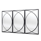 Ensemble de 3 miroirs muraux rectangulaires en métal noir - 31,9 cm (H) x 15,75 cm (L) x 0,75 cm (P)