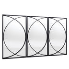 Ensemble de 3 miroirs muraux rectangulaires en métal noir - 31,9 cm (H) x 15,75 cm (L) x 0,75 cm (P)