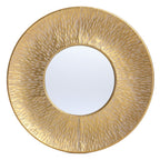 Ensemble de 3 miroirs muraux ronds en métal doré - 56,5 cm de diamètre x 6 cm de profondeur