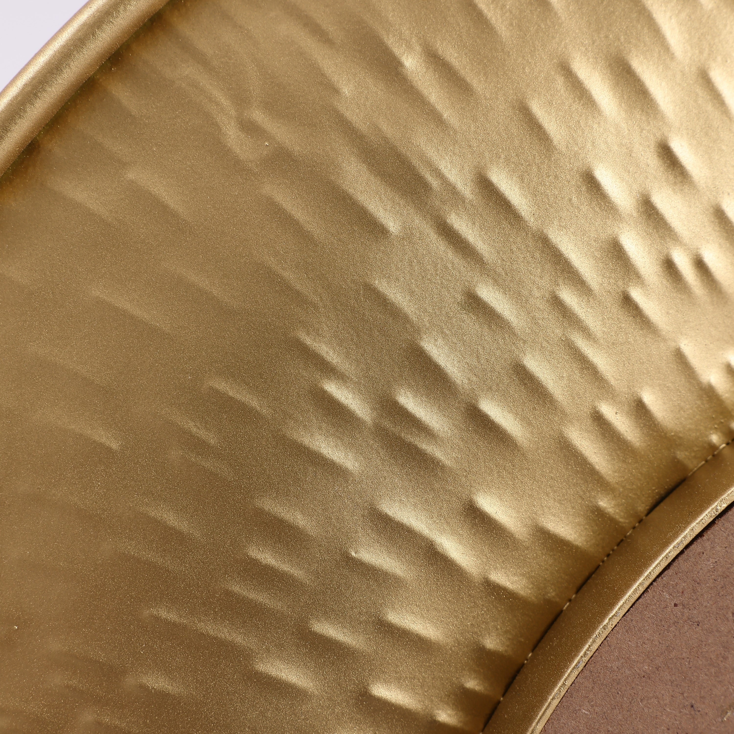 Ensemble de 3 miroirs muraux ronds en métal doré - 56,5 cm de diamètre x 6 cm de profondeur