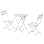 Ensemble bistro minimaliste 3 pièces pour patio : table ronde pliable et chaises