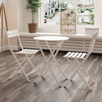 Ensemble bistro minimaliste 3 pièces pour patio : table ronde pliable et chaises