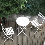 Ensemble bistro minimaliste 3 pièces pour patio : table ronde pliable et chaises