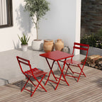 Ensemble bistro minimaliste 3 pièces pour patio : table carrée pliable et chaises
