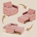 Canapé-lit convertible 3 en 1, avec fauteuil gigogne et lit pliant, idéal pour le salon.