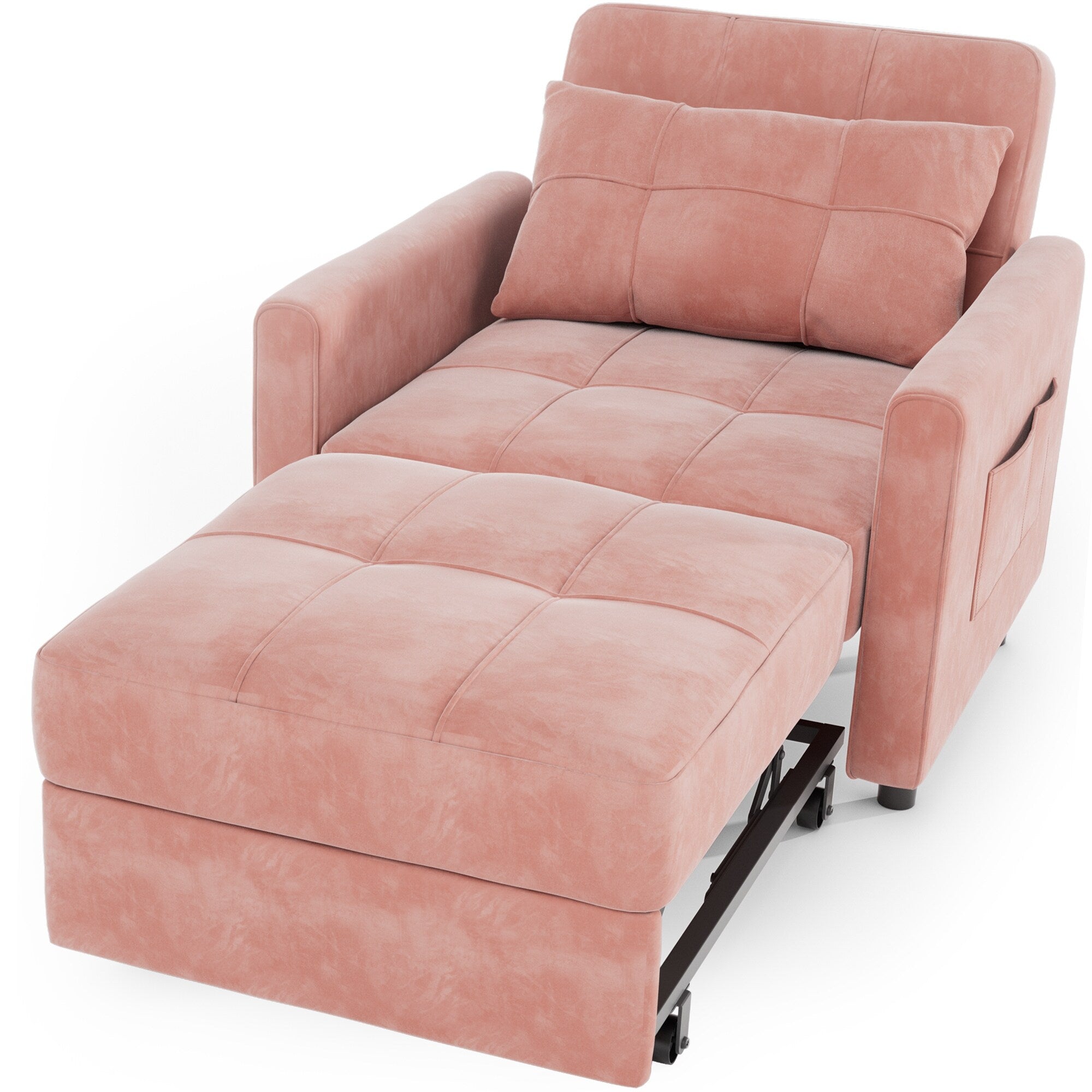 Canapé-lit convertible 3 en 1, avec fauteuil gigogne et lit pliant, idéal pour le salon.