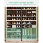 Armoire à chaussures haute pour 30 paires, étagère à chaussures en bois blanc à 10 niveaux pour placard ou entrée - 10 niveaux