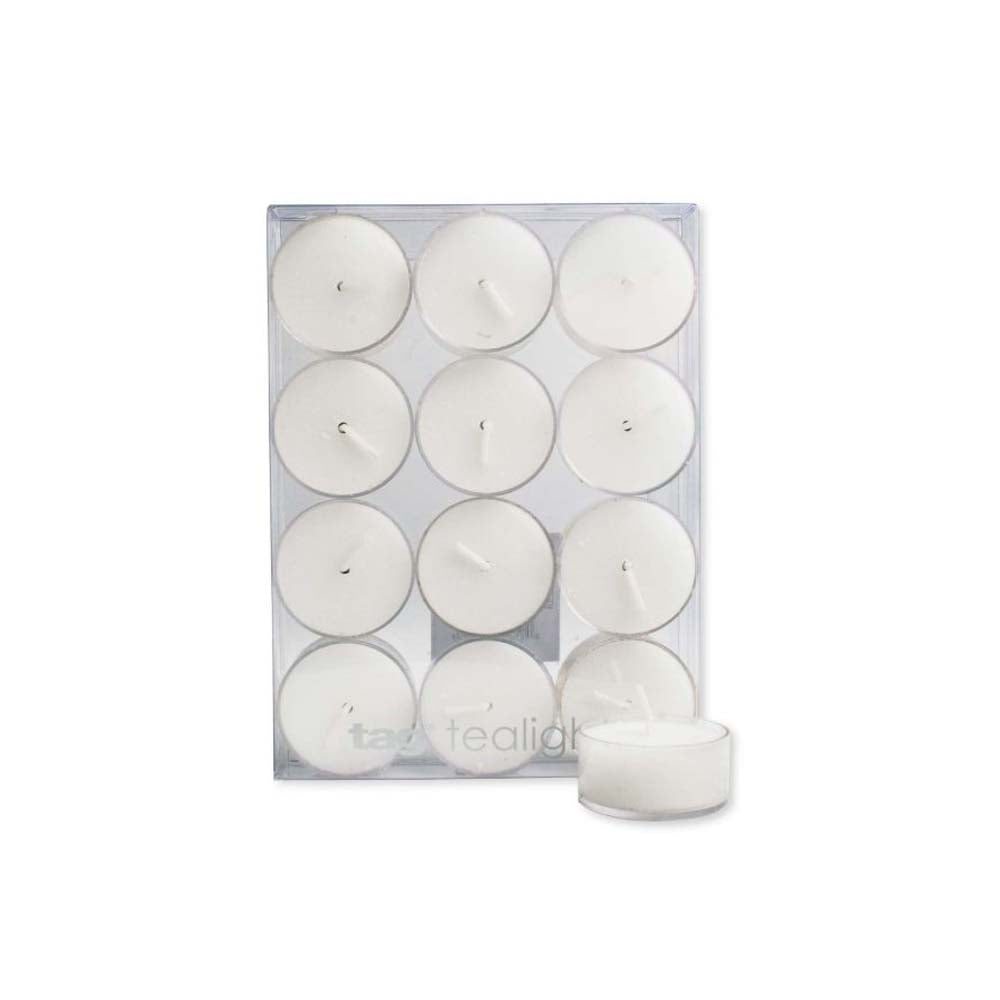 Bougies chauffe-plat blanches classiques - Lot de 12