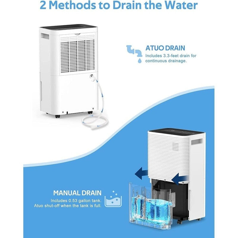 Déshumidificateurs de 3500 pi² pour sous-sols, maisons, grandes pièces et chambres, déshumidificateur de garage silencieux
