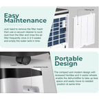 Déshumidificateurs de 3500 pi² pour sous-sols, maisons, grandes pièces et chambres, déshumidificateur de garage silencieux