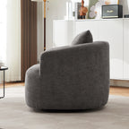 Fauteuil pivotant à 360°, fauteuil d'appoint en bouclette de 38,2 cm avec coussin décoratif, fauteuil-canapé rembourré de forme cylindrique avec accoudoirs incurvés