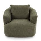 Fauteuil pivotant à 360°, fauteuil d'appoint en bouclette de 38,2 cm avec coussin décoratif, fauteuil-canapé rembourré de forme cylindrique avec accoudoirs incurvés