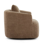 Fauteuil pivotant à 360°, fauteuil d'appoint en bouclette de 38,2 cm avec coussin décoratif, fauteuil-canapé rembourré de forme cylindrique avec accoudoirs incurvés