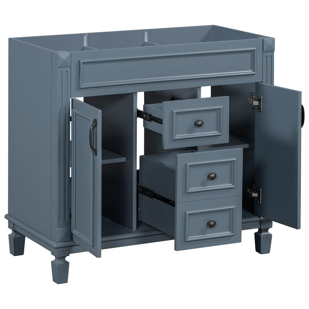 Meuble-lavabo moderne de 91 cm (36 po) avec vasque et armoire à miroir, 2 portes et 2 tiroirs