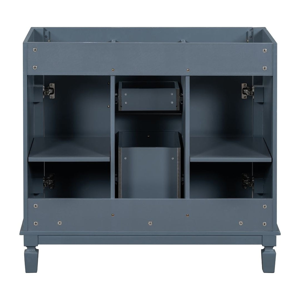 Meuble-lavabo moderne de 91 cm (36 po) avec vasque et armoire à miroir, 2 portes et 2 tiroirs