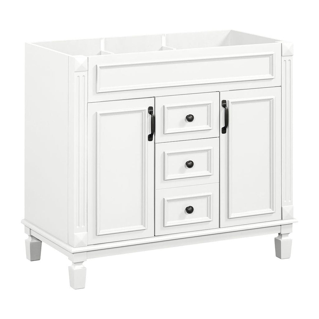 Meuble-lavabo moderne de 91 cm (36 po) avec vasque et armoire à miroir, 2 portes et 2 tiroirs