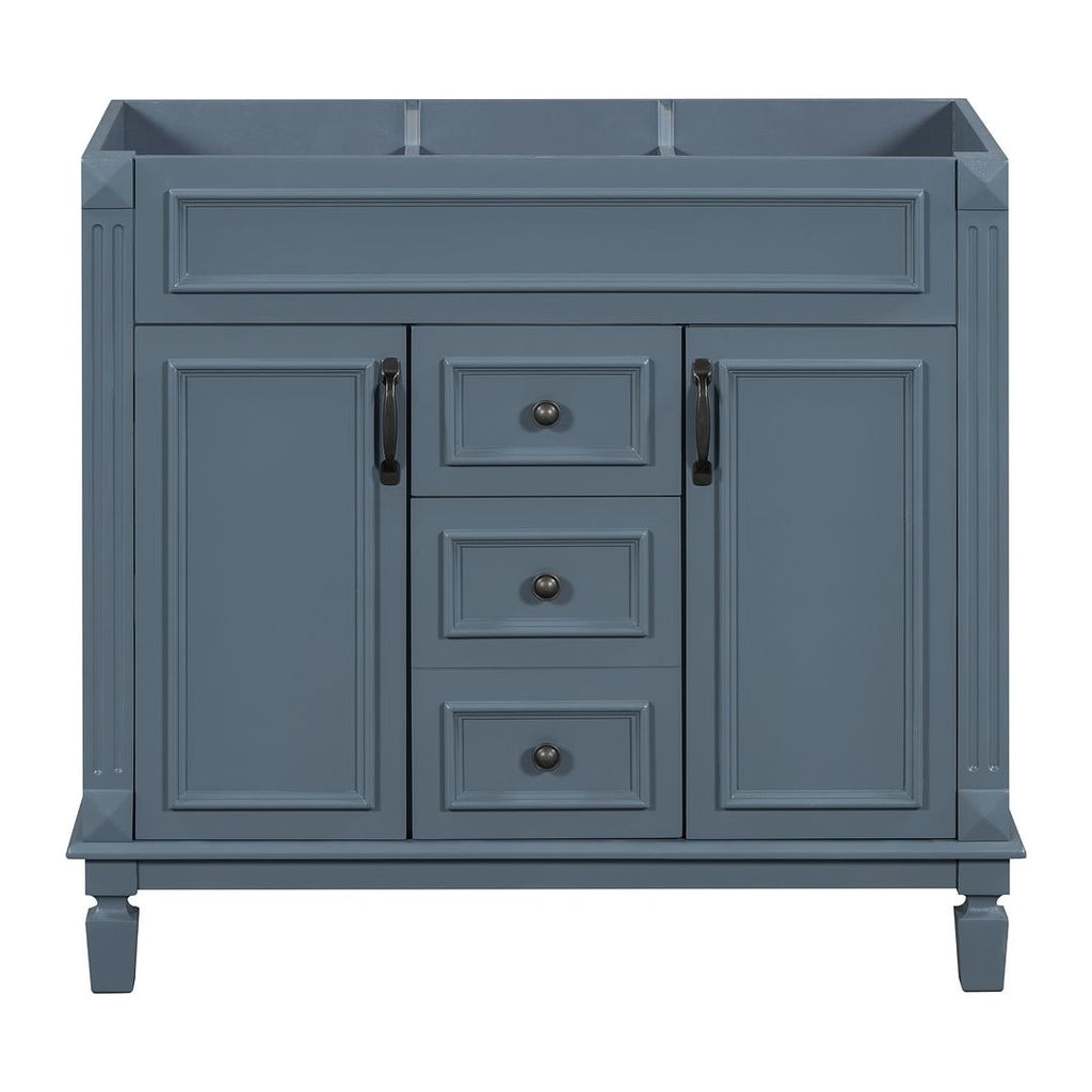 Meuble-lavabo moderne de 91 cm (36 po) avec vasque et armoire à miroir, 2 portes et 2 tiroirs