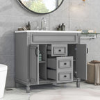 Meuble-lavabo moderne de 91 cm (36 po) avec vasque et armoire à miroir, 2 portes et 2 tiroirs
