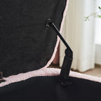 Pouf de rangement en boucle blanche cassée (39,5 cm), pouf de rangement en sherpa, repose-pieds de lit pour salon ou chambre, pieds en bois.