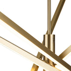 Lustre moderne en aluminium noir et or avec éclairage LED linéaire de type Sputnik, suspension pour salon/salle à manger/cuisine