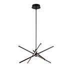 Lustre moderne en aluminium noir et or avec éclairage LED linéaire de type Sputnik, suspension pour salon/salle à manger/cuisine