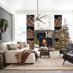 Lustre moderne en aluminium noir et or avec éclairage LED linéaire de type Sputnik, suspension pour salon/salle à manger/cuisine