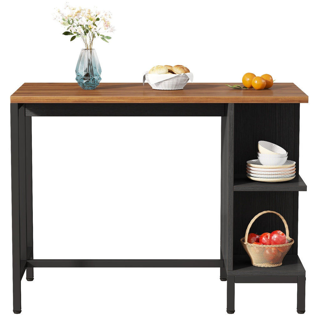 Îlot de cuisine de 43 pouces de large, table de comptoir de cuisine avec 5 étagères ouvertes