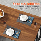 Îlot de cuisine de 43 pouces de large, table de comptoir de cuisine avec 5 étagères ouvertes