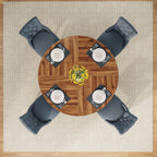 Table de salle à manger ronde de 47 pouces pour 4 personnes, table de cuisine de style campagnard, petite table à manger en bois pour salle à manger ou salon