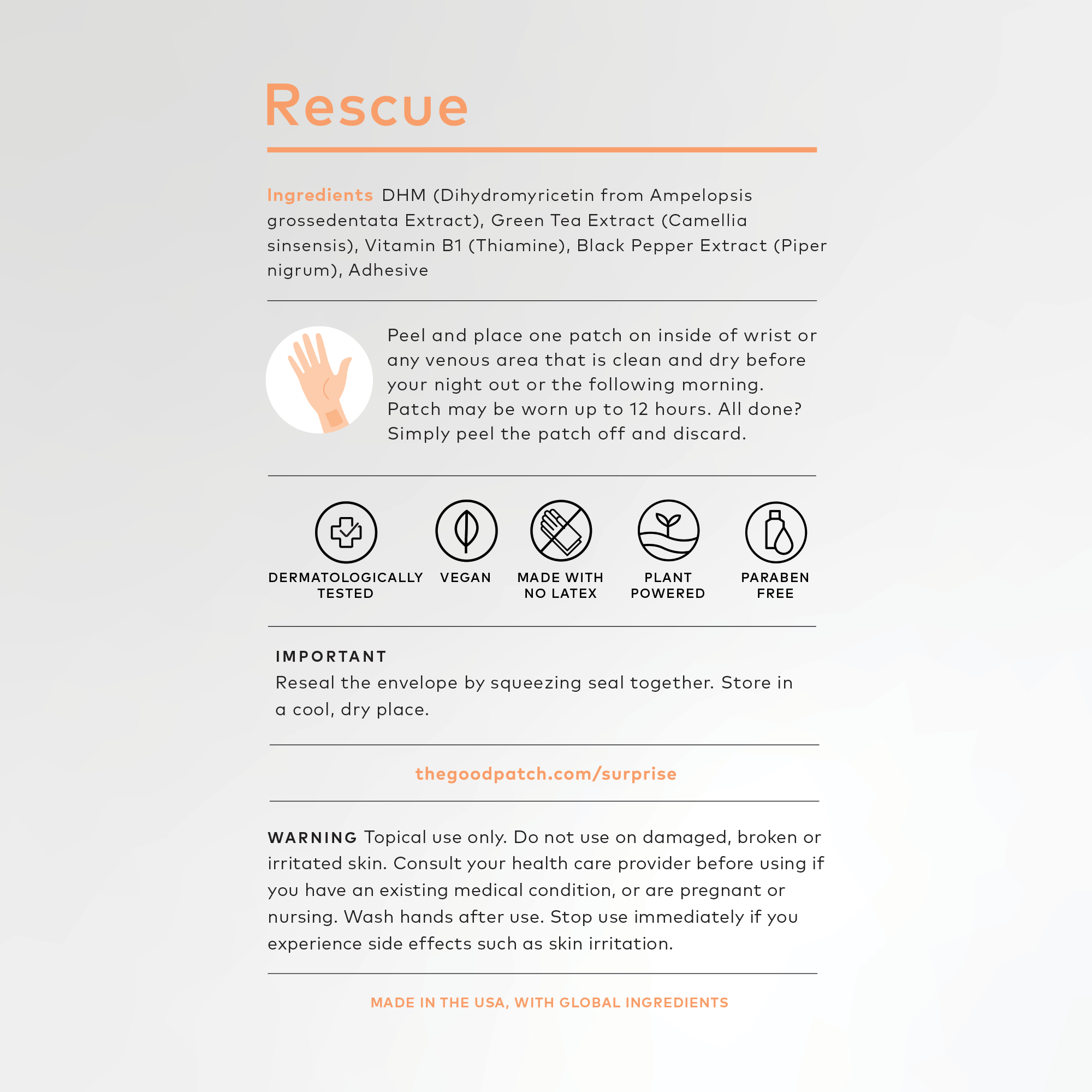 Patch de bien-être portable Rescue