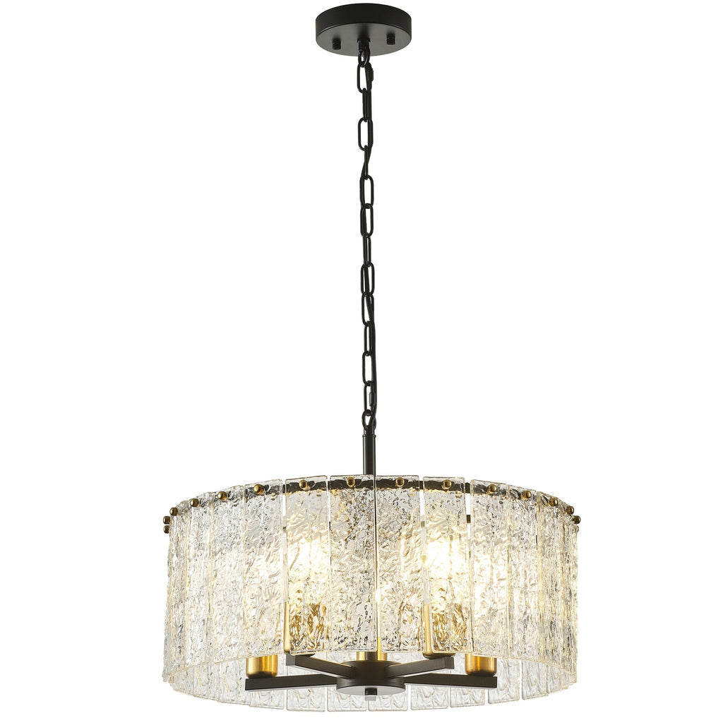 Lustre moderne rond à 5 lumières, style tambour, plafonnier semi-encastré classique, suspension pour îlot de cuisine ou salle à manger