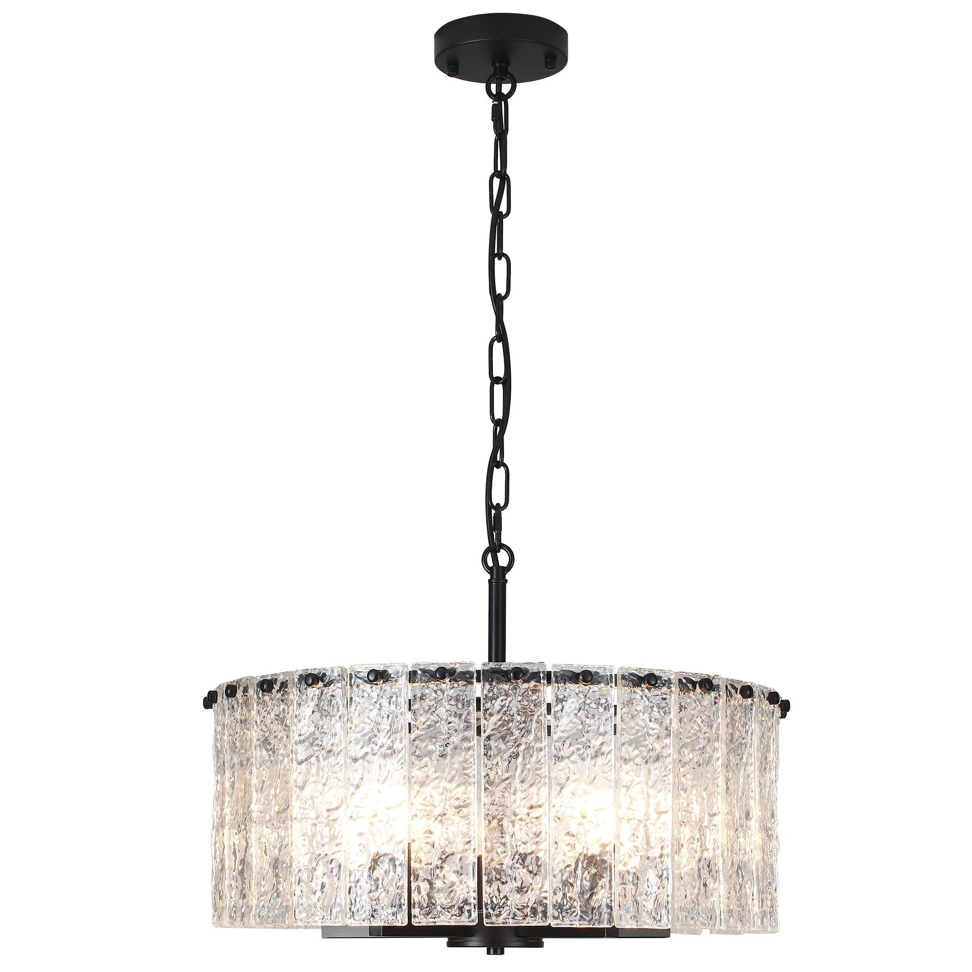 Lustre moderne rond à 5 lumières, style tambour, plafonnier semi-encastré classique, suspension pour îlot de cuisine ou salle à manger