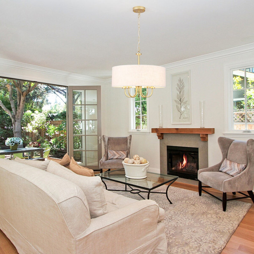 Plafonnier semi-encastré moderne à 5 lumières pour salle à manger, chambres et salon - Non applicable