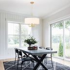 Plafonnier semi-encastré moderne à 5 lumières pour salle à manger, chambres et salon - Non applicable