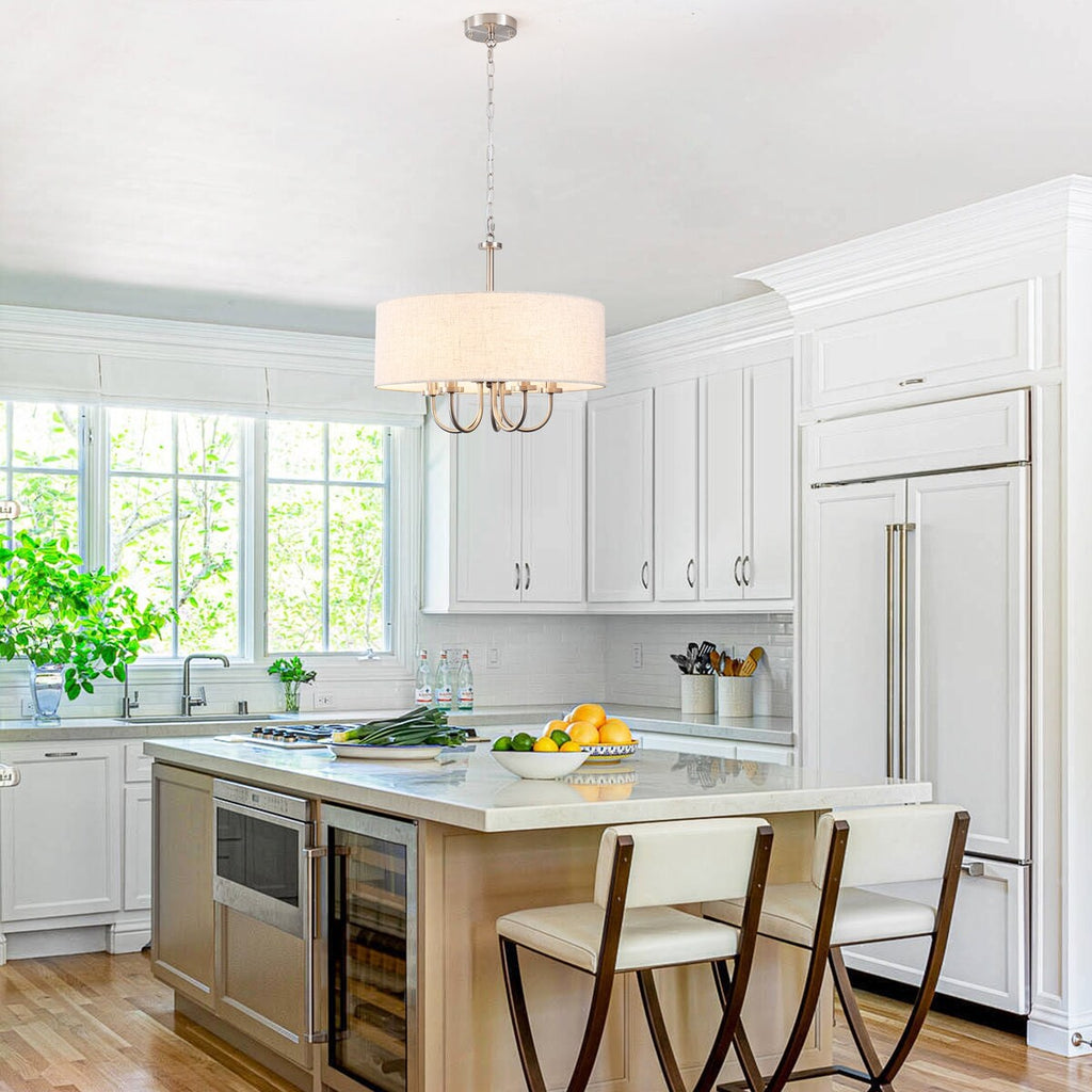 Plafonnier semi-encastré moderne à 5 lumières pour salle à manger, chambres et salon - Non applicable