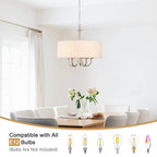 Plafonnier semi-encastré moderne à 5 lumières pour salle à manger, chambres et salon - Non applicable