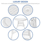 Ensemble de salle à manger 5 pièces en résine tressée blanche