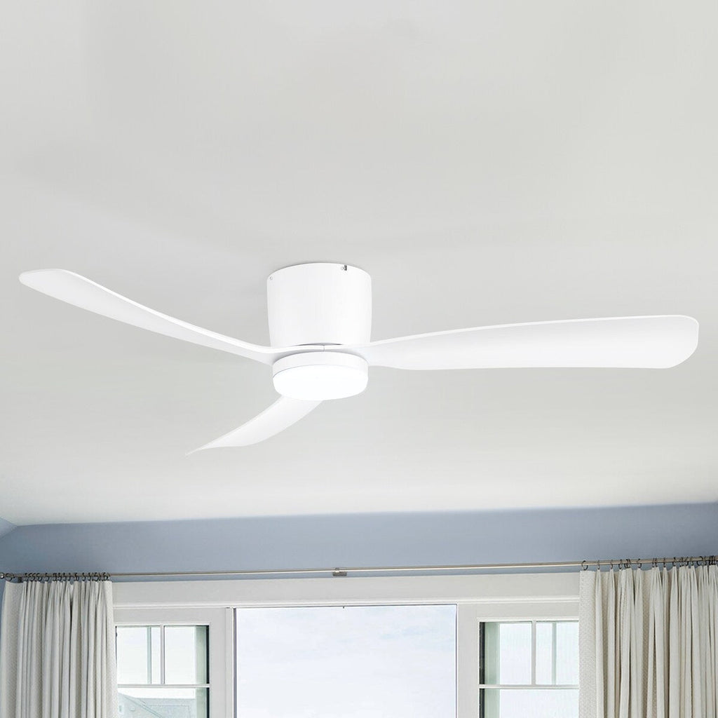Ventilateur de plafond encastré noir/blanc de 52 pouces avec télécommande et éclairage LED (3 pales)