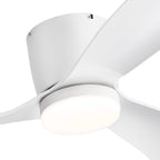 Ventilateur de plafond encastré noir/blanc de 52 pouces avec télécommande et éclairage LED (3 pales)