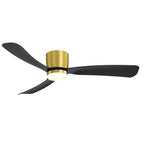 Ventilateur de plafond encastré noir/blanc de 52 pouces avec télécommande et éclairage LED (3 pales)