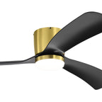 Ventilateur de plafond encastré noir/blanc de 52 pouces avec télécommande et éclairage LED (3 pales)