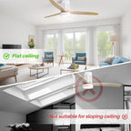 Ventilateur de plafond encastré de style campagnard de 132 cm (52 ​​pouces) avec lumière et télécommande, moteur CC réversible