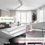 Ventilateur de plafond encastré de style campagnard de 132 cm (52 ​​pouces) avec lumière et télécommande, moteur CC réversible